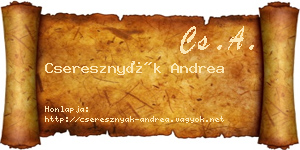 Cseresznyák Andrea névjegykártya